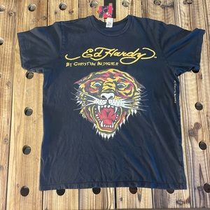 ED HARDY Tiger T-Shirt by Christian Audigier Men's